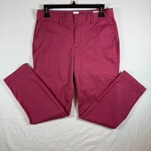 GAP Slim City Crop Chino Pants Berry Pink Stretch Size 4
